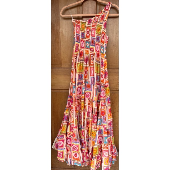 Sundress Joe Ibiza Sun Printed Smocked One Shoulder Maxi Dress XS/S - Picture 3 of 16